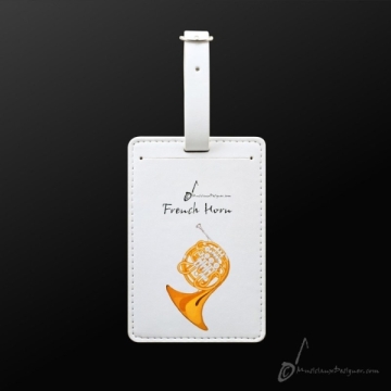 Kofferanh�nger Kunstleder French Horn  Luggage Tag and Card Holder