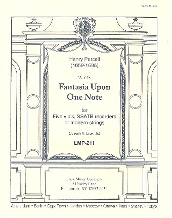 Fantasia upon one Note for 5 viols (recorders/string) score and parts