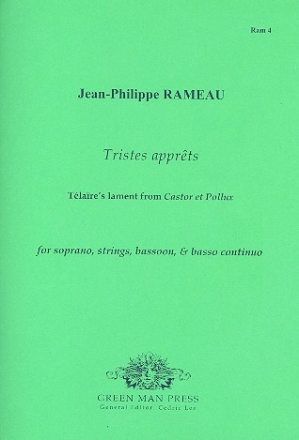 Tristes apprts for soprano, bassoon, strings and Bc 2 scores and parts