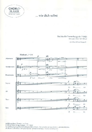 Wie dich selbst f�r gem Chor und 3 Posaunen (ATB) Partitur