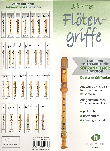 Jede Menge Flötengriffe für Sopranblockflöte (Tenorblockflöte) (barocke