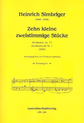 10 kleine zweistimmige Stcke op.77 fr Klavier