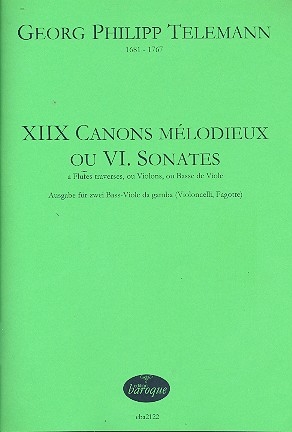 18 Canons Mlodieux ou 6 Sonates pour 2 Basse-Viole da gamba (2 Vc, 2 Fag) 2 scores