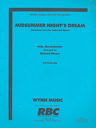 A Midsummer Night's Dream (Selections) for orchestra score and parts