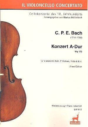 Konzert A-Dur Wq172 fr Violoncello solo, 2 Violinen, Viola und Bc fr Violoncello und Klavier