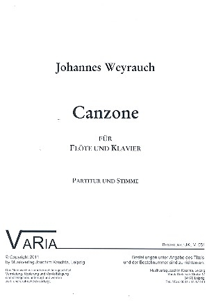 Canzone für Flöte und Klavier