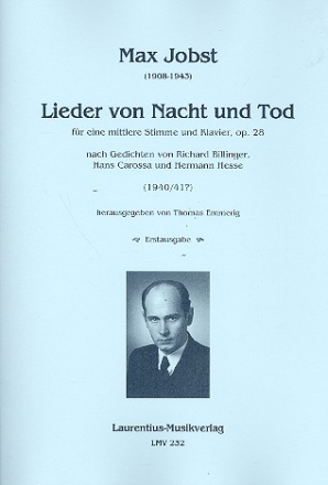 Lieder von Nacht und Tod op.28 fr Gesang (mittel) und Klavier Partitur