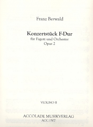 Konzertstck F-Dur op.2 fr Fagott und Orchester Streicherstimmen (4-4-3-4)