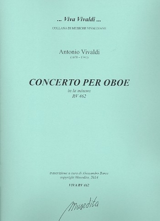 Konzert a-Moll RV462 fr Oboe und Streicher Partitur und Stimmen (Bc nicht ausgesetzt) (Streicher 1-1-1-1)