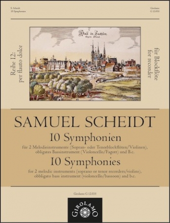 10 Symphonien fr 2 Melodieinstrumente, Bassinstrument und Bc Partitur und 3 Spielpartituren