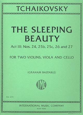 The sleeping Beauty Act 3 (Selections) for 2 violins, viola and cello score and parts