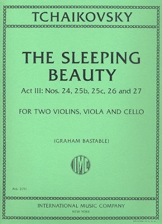 The sleeping Beauty Act 3 (Selections) for 2 violins, viola and cello score and parts