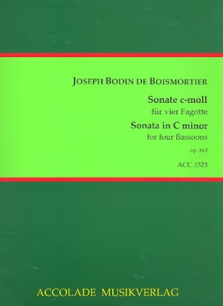 Sonate c-Moll op.34,3 4 Fagotte (3 Fagott und Kontrafagott) Partitur und Stimmen