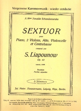 Sextett b-Moll op.63 fr 2 Violinen, Viola, Violoncello und Klavier Partitur