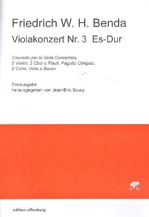 Konzert Es-Dur Nr.3 fr Viola und Streichorchester Partitur