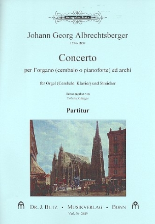 Konzert fr Orgel (Cembalo/Klavier) und Streicher Partitur