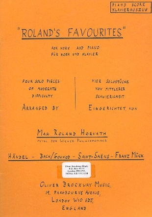 Roland's Favourites f�r Horn und Klavier Klavierbegleitung