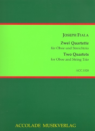 2 Quartette fr Oboe, Violine, Viola und Violoncello Partitur und Stimmen