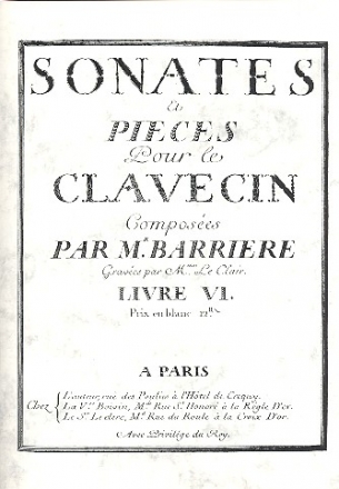 Sonates et pices op.6 pour clavecin Faksimile