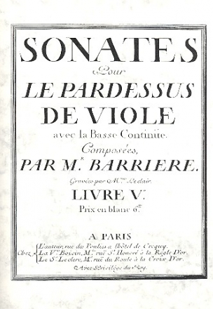Sonates op.5 pour le pardessus de viole et Bc Faksimile