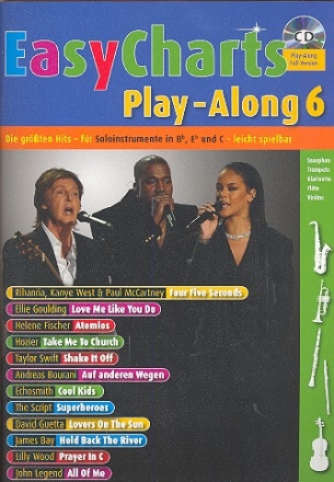 Easy Charts Playalong Band 6 (+CD): fr C-, B und Es-Instrumente (mit Text)