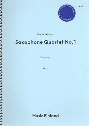 Saxophone Quartet no.1 for 4 saxophones (SATBar) score
