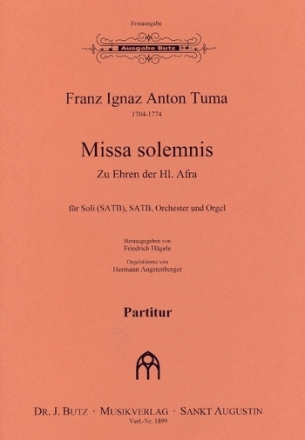 Missa solemnis fr Soli, gem Chor, Orchester und Orgel Partitur