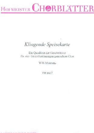 Klingende Speisekarte fr gem Chor (SAATBB) a cappella Partitur