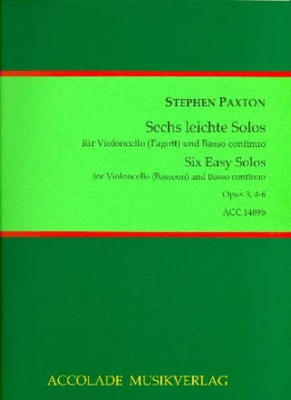 6 leichte Solos op.3 Band 2 (Nr.4-6) fr Violoncello (Fagott) und Bc