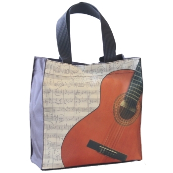 Nylon-Tasche mit Boden Gitarre 33x33x13 cm (mit Trageschlaufen, Innentasche, Magnetverschluss)