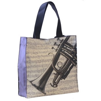 Nylon-Tasche mit Boden Trompete 33x33x13 cm (mit Trageschlaufen, Innentasche, Magnetverschluss)