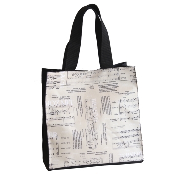 Nylon-Tasche mit Boden Music 33x33x13 cm (mit Trageschlaufen, Innentasche, Magnetverschluss)