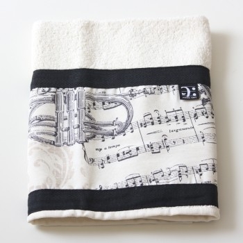 Handtuch Music 50 x 50cm wei�