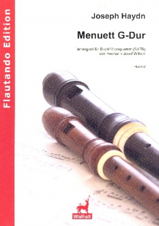 Menuett G-Dur fr 4 Blockflten (SATB) Partitur und Stimmen