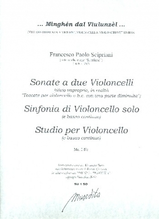 Sonate, Sinfonia e Studio fr 1-2 Violoncelli und Bc Partitur und Stimmen (Bc nicht ausgesetzt)
