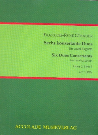 6 Duos concertants op.3 Band 2 fr 2 Fagotte Partitur und Stimmen