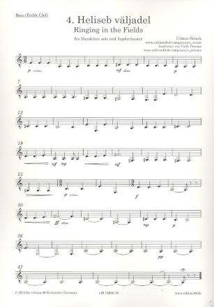 Ringing in the Fields fr Mandoline und Zupforchester Bass im Violinschlssel