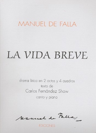 La vida breve  vocal score (sp)