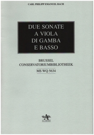 2 Sonaten Wq136 und Wq137 fr Viola da gamba und Bc Faksimile