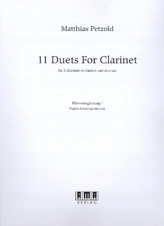 11 Duets for 2 clarinets (clarinet and alto saxophone) (piano ad lib) piano accompaniment