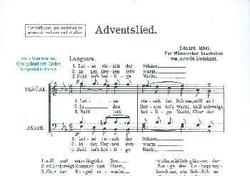 Adventslied fr Mnnerchor a cappella Partitur