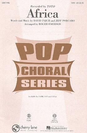 Africa for mixed chorus (SAM) and piano score