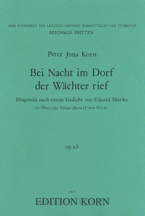 Bei Nacht im Dorf der Wchter rief op.63 fr Oboe (Violine), Horn und Klavier