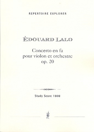 Concerto en fa op.20 pour violon et orchestre Studienpartitur
