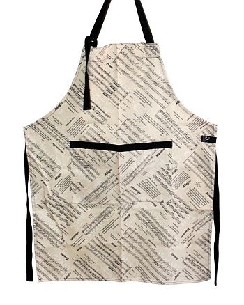 K�chensch�rze Music Baumwolle 80 x 54 cm mit schwarzen B�ndern