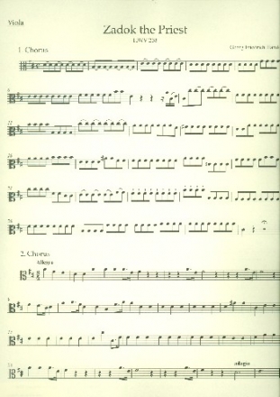 Zadok the Priest HWV258 fr gem Chor und Orchester Viola