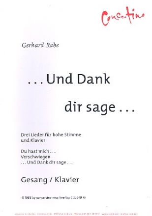 Und Dank dir sage fr Gesang (hoch) und Klavier