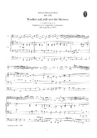 Wachet auf, ruft uns die Stimme BWV140/645 fr Soloinstrument in C (B) und Orgel
