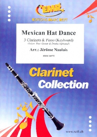 Mexican Hat Dance for 3 clarinets and piano (keyboard) (rhythm group ad lib) score and parts