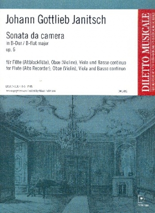 Sonata da camera B-Dur op.6 fr Flte (Altblockflte), Oboe (Violine), Viola und Bc Partitur und Stimmen